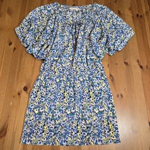 Rebecca Taylor 100% Silk Floral Short Flutter Sleeve Mini Dress Size 8